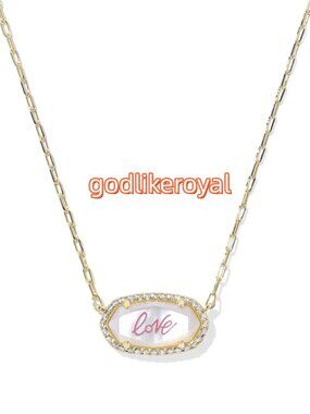 Elisa Pave Frame Gold Short Pendant Necklace